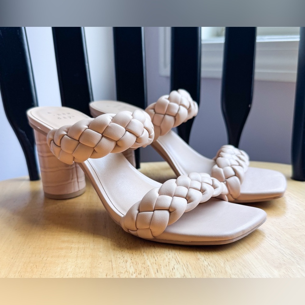 A NEW DAY-  Braided Cream Heels